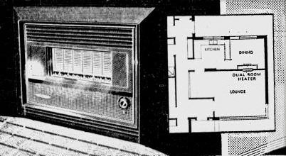 Hydraflame Mk I, inbuilt, dual room — advertisement