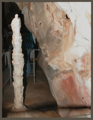A LIMESTONE FORMATION INSIDE A CAVE